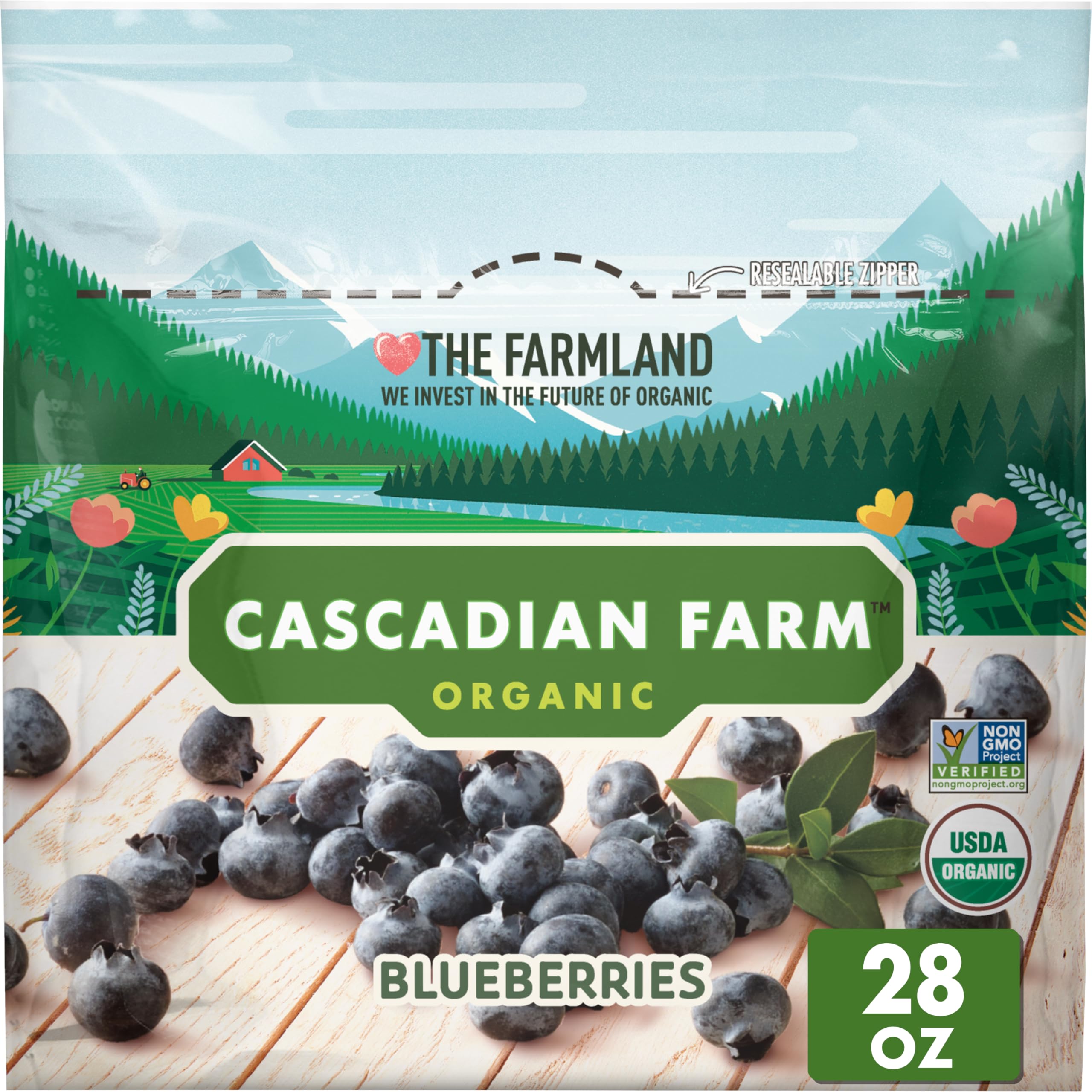 Cascadian Farm Organic Blueberries, Frozen Fruit, 28 oz.