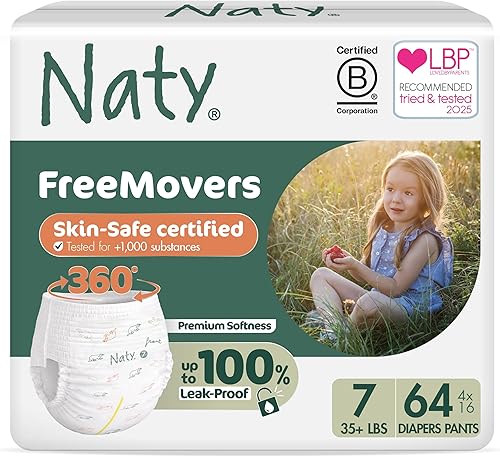 Miniatura 15 de Naty FreeMovers Pantalones de Pañal | Pantalones de Entrenamiento para Ir al Baño con Certificación para Piel Sensible | Suaves, Sin Perfume |