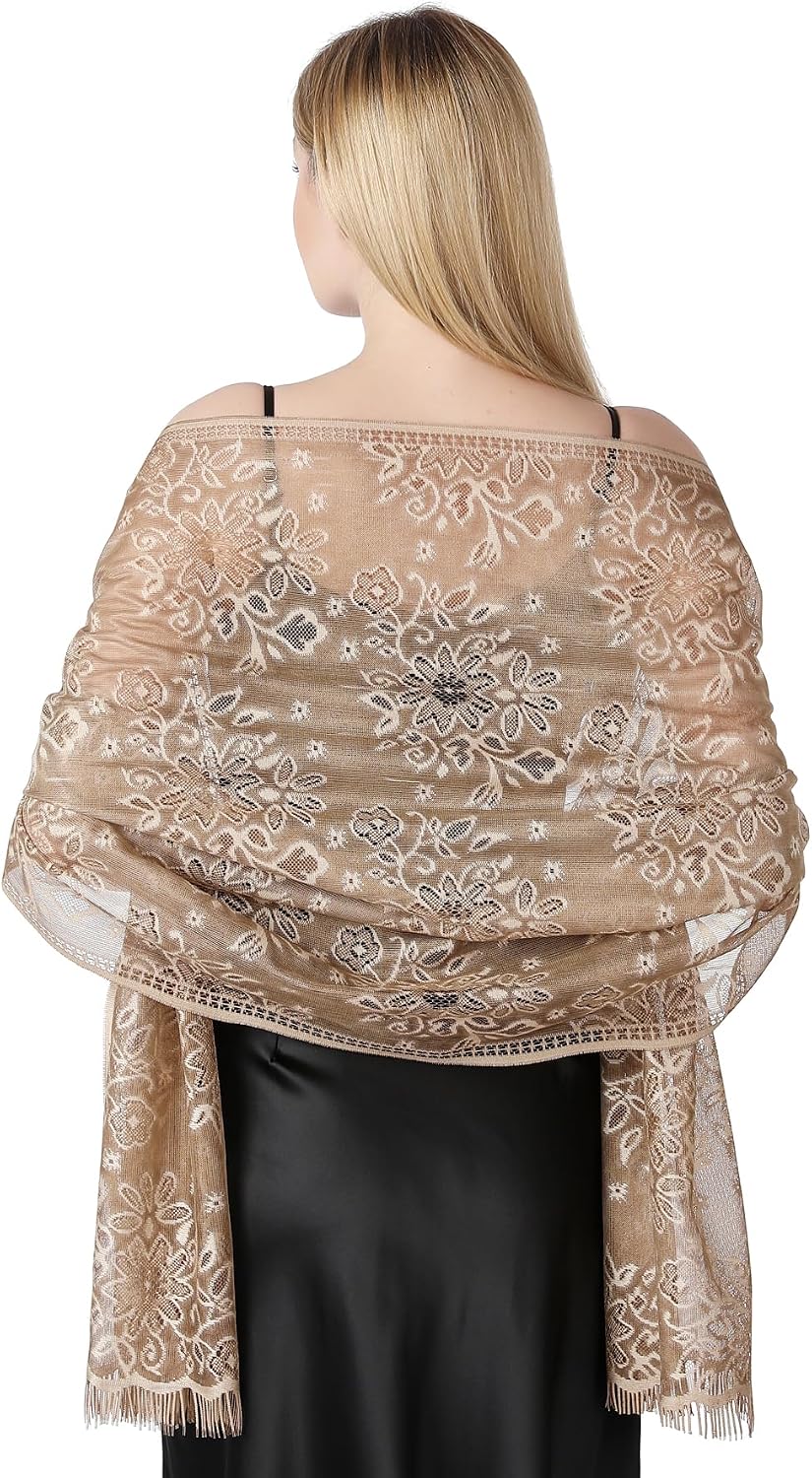 Rebozo elegante de encaje para mujer