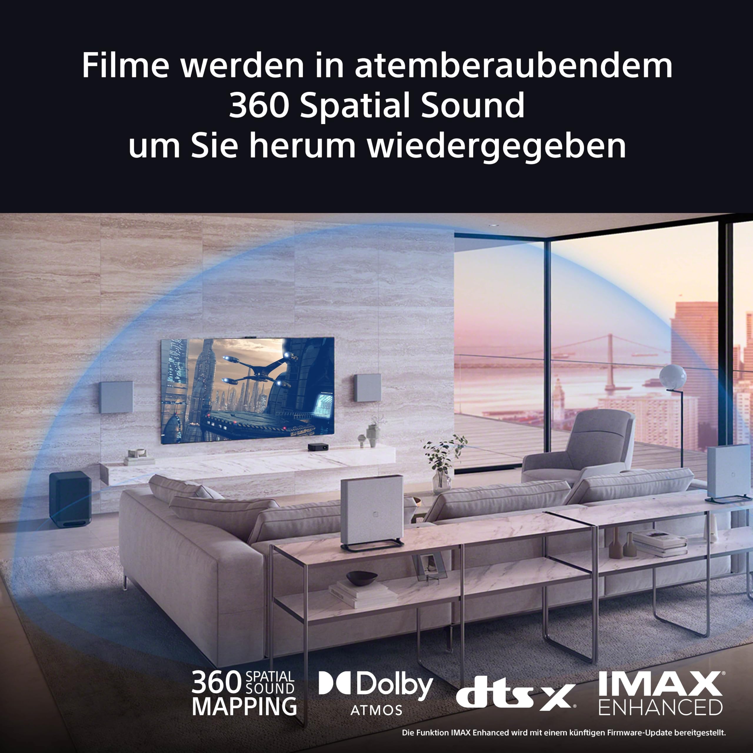 Sony BRAVIA Theatre Quad - Home Entertainment-System mit Vier kabellosen Lautsprechern, 360 Spatial Sound Mapping, Klangfeldoptimierung, 3-Wege-Lautsprecher, Dolby Atmos/DTS:X