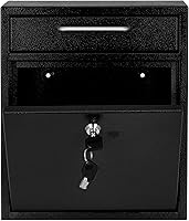 Vista 8 de AdirOffice contenedor con traba - Buzón de correo montado en pared., negro, 631-05-BLK