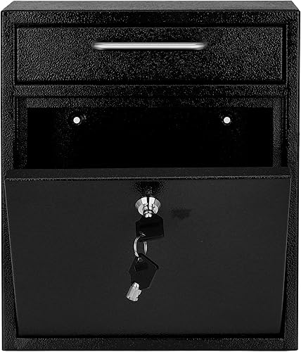 Miniatura 8 de AdirOffice contenedor con traba - Buzón de correo montado en pared negro 631-05-BLK