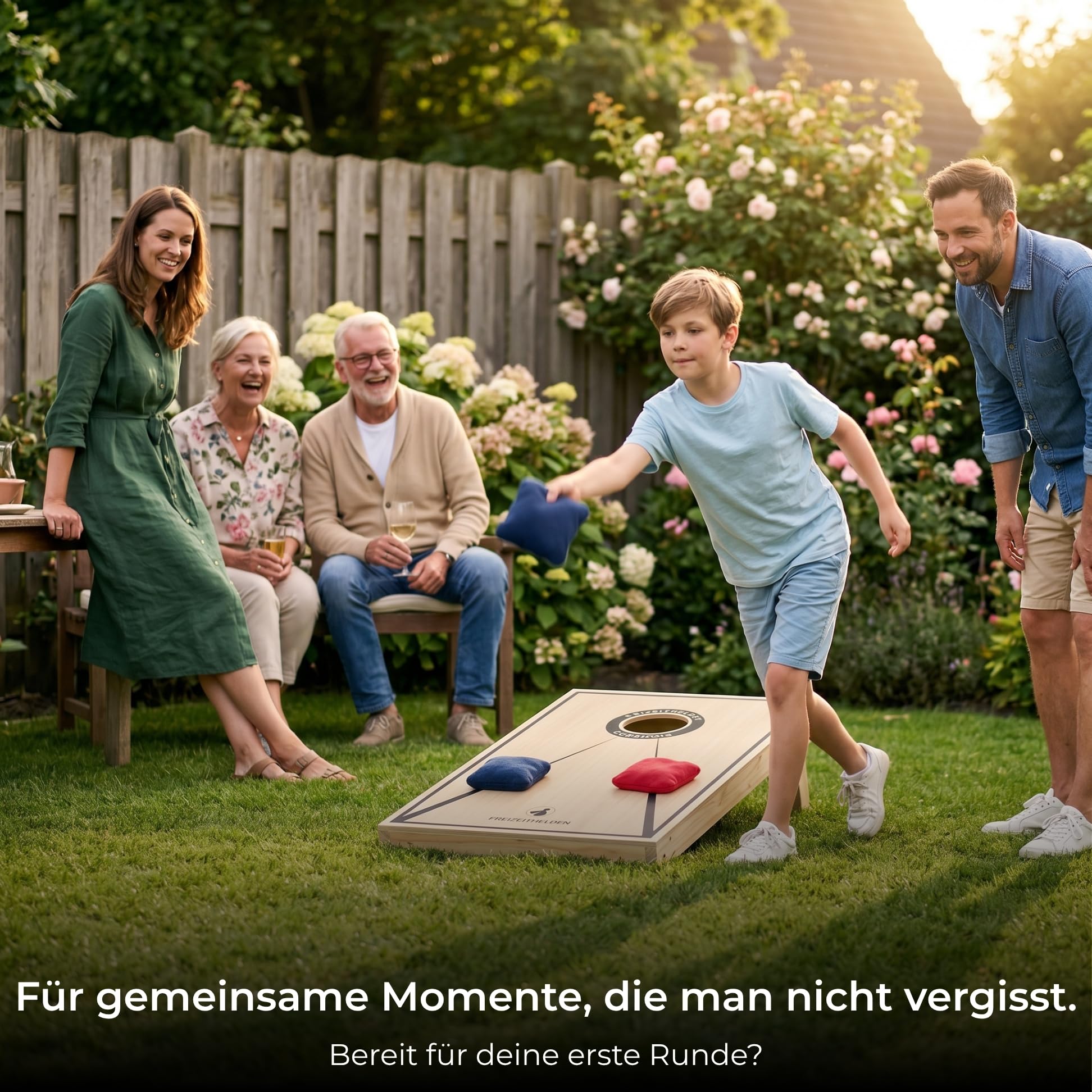 Cornhole Spiel Sackloch Outdoor - Premium Set Wurfspiel für Erwachsene & Kinder