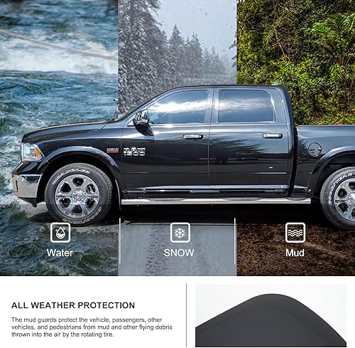Miniatura 3 de Kiwi Master Aletas de barro compatibles con Dodge Ram 150025003500 2009-18, Ram 1500 Classic 2019-2024 Heavy Duty protectores de barro delanteros y