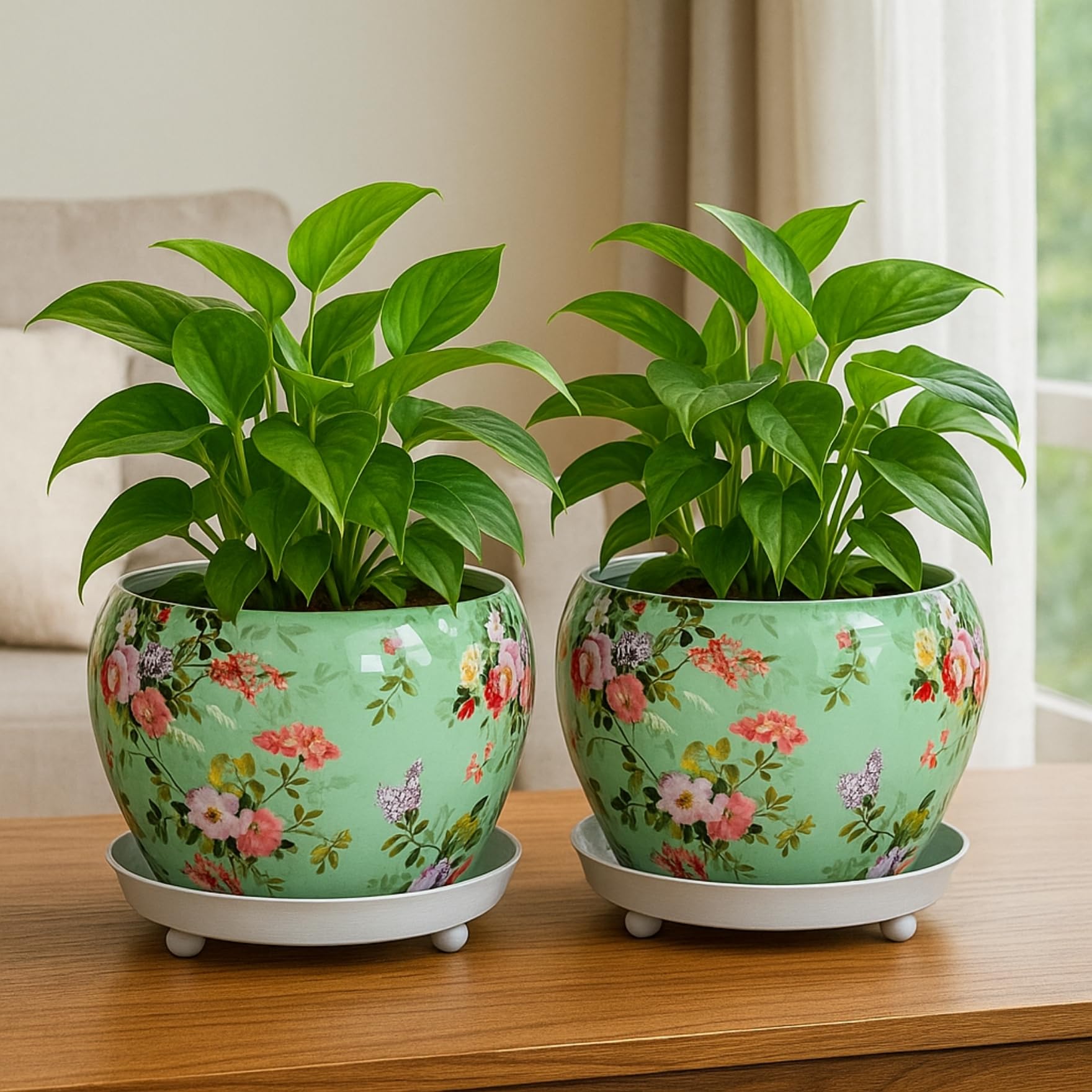 ecofynd Lily Black Metal Plant Pot - Indoor Outdoor -14