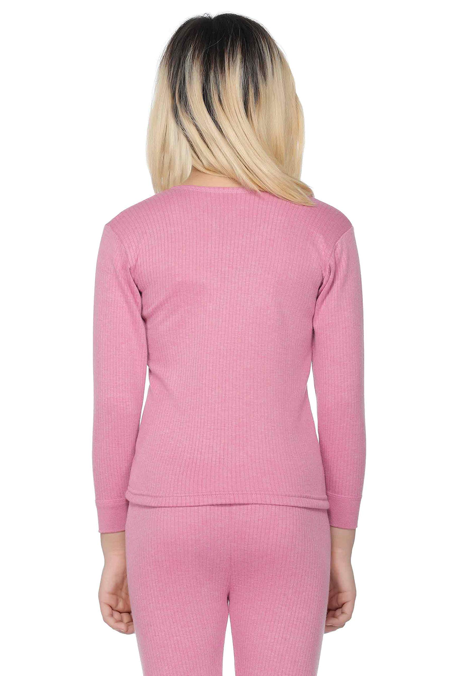 Bodycare Insider Anti-Bacterial Solid Kids Thermal Top & Bottom Set Pink - Image 3 thumbnail