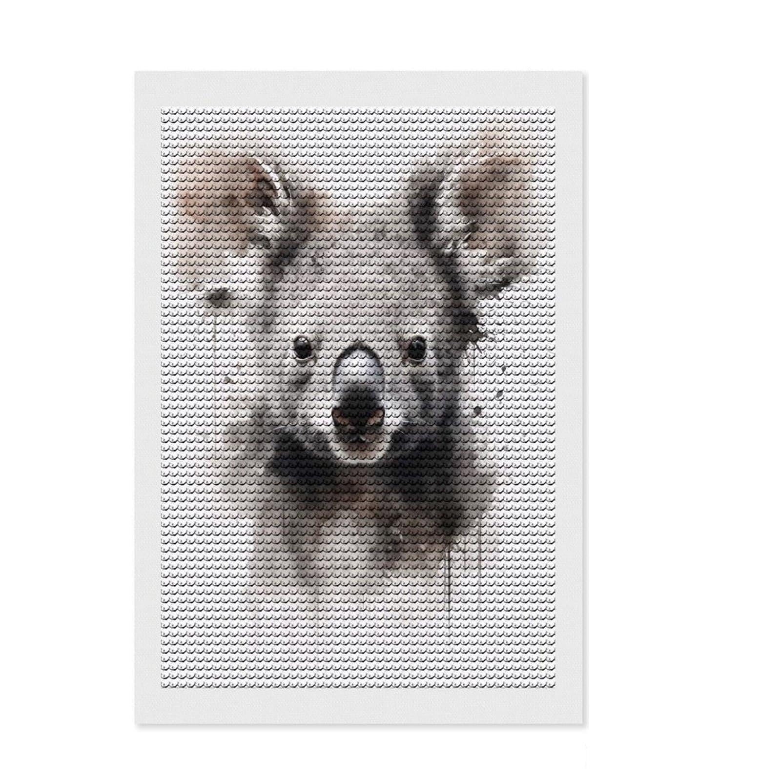 Junmoney Koala Beauty Watercolor Full Drill Diamond Painting Kit 8"x12", Relaxing DIY Hobby, Calming Craft to Unwind, Vintage Style Decor
