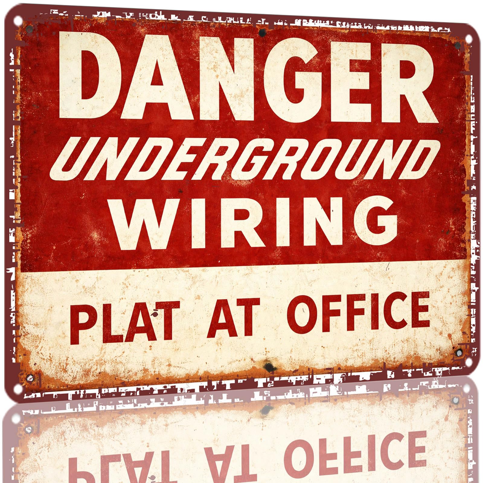 Kwqdozf As Pic Danger Underground Wiring Vintage Metal Tin Sign 8X12 Inch Aluminum Wall De