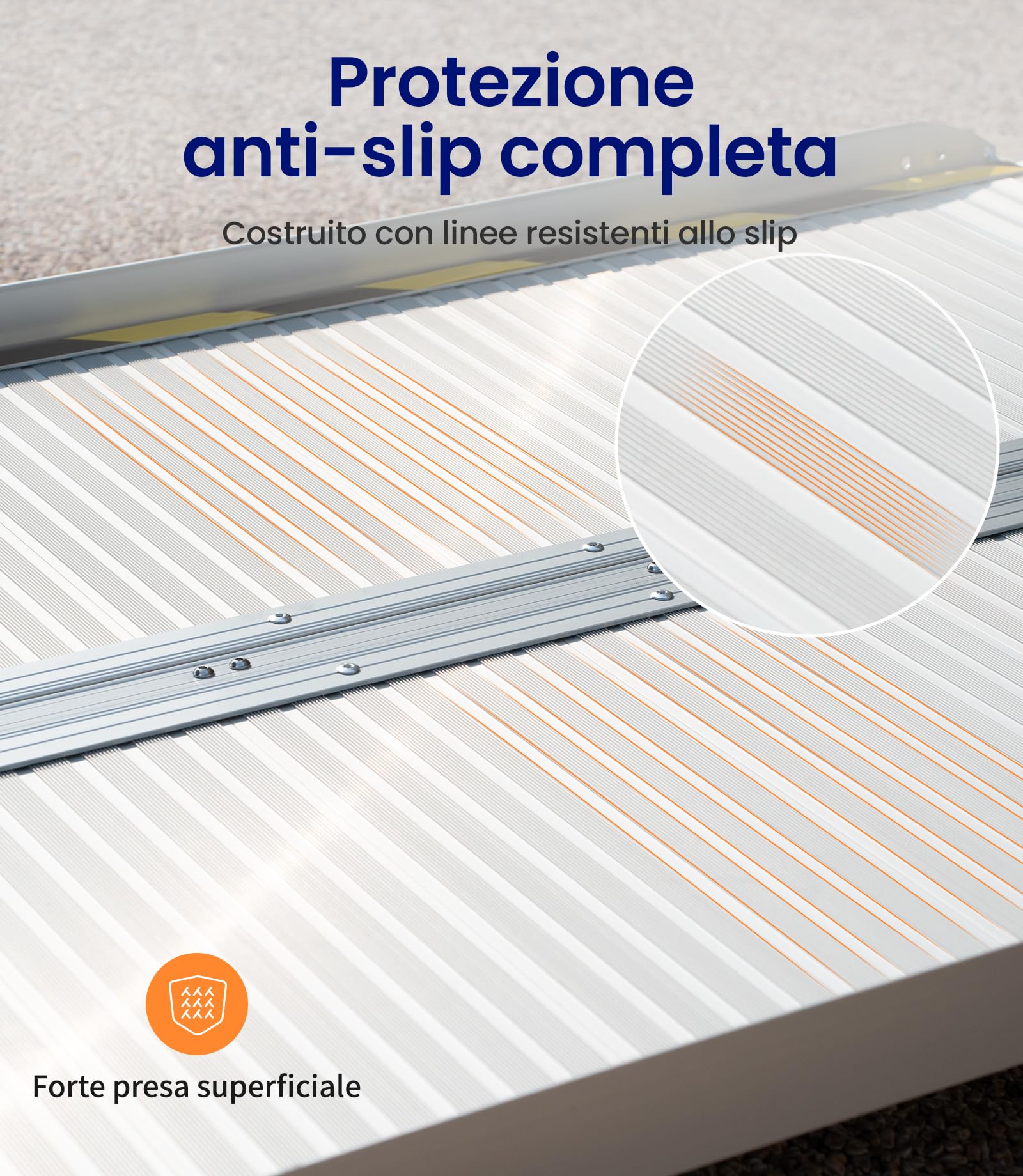 VOCIC CP32 - Rampa pieghevole per sedia a rotelle, 90 cm, per scale | Rampa in alluminio resistente fino a 300 kg, per sedia a rotelle, 76 cm, extra larga, leggera, adatta per casa e auto