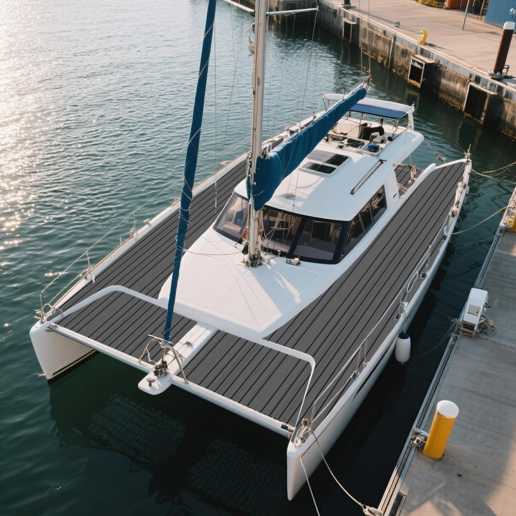 FIVMEN Boot Bodenbelag Selbstklebend Eva Schaum Bootsbelag Deck Matte Bootsmatte Teakholz Lmitat Bootsteppich Marineteppich für Boote Yachten Motorboote Schnellboote