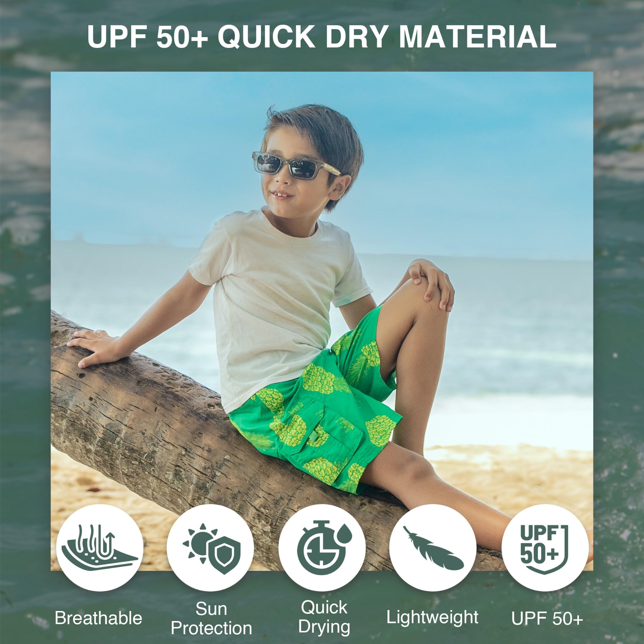 Kanu Surf Line Up Quick Dry UPF 50+ Beach Swim Trunk Maillot Fille (Lot de 1)