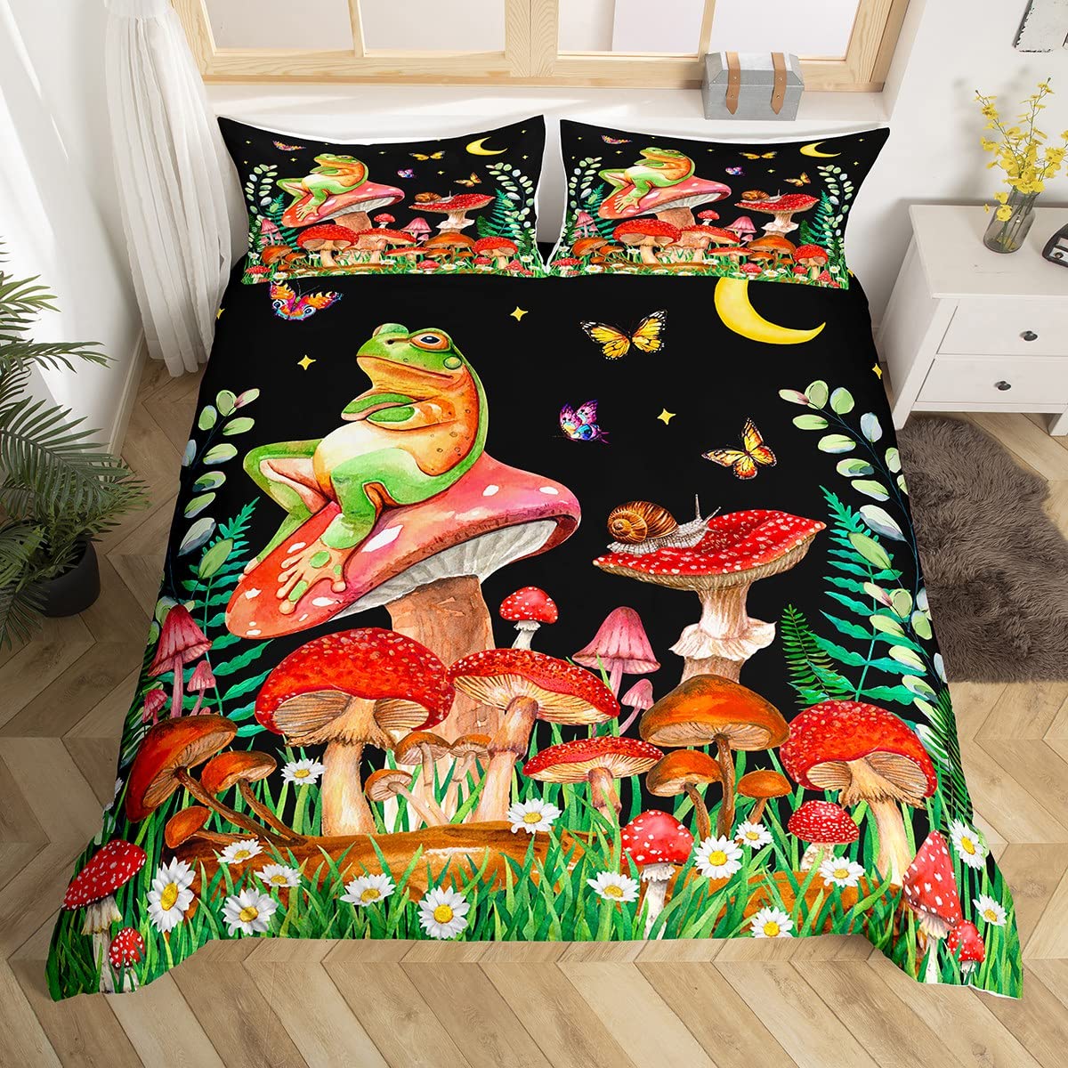 Manfei Mushroom Duvet Cover Set King Size