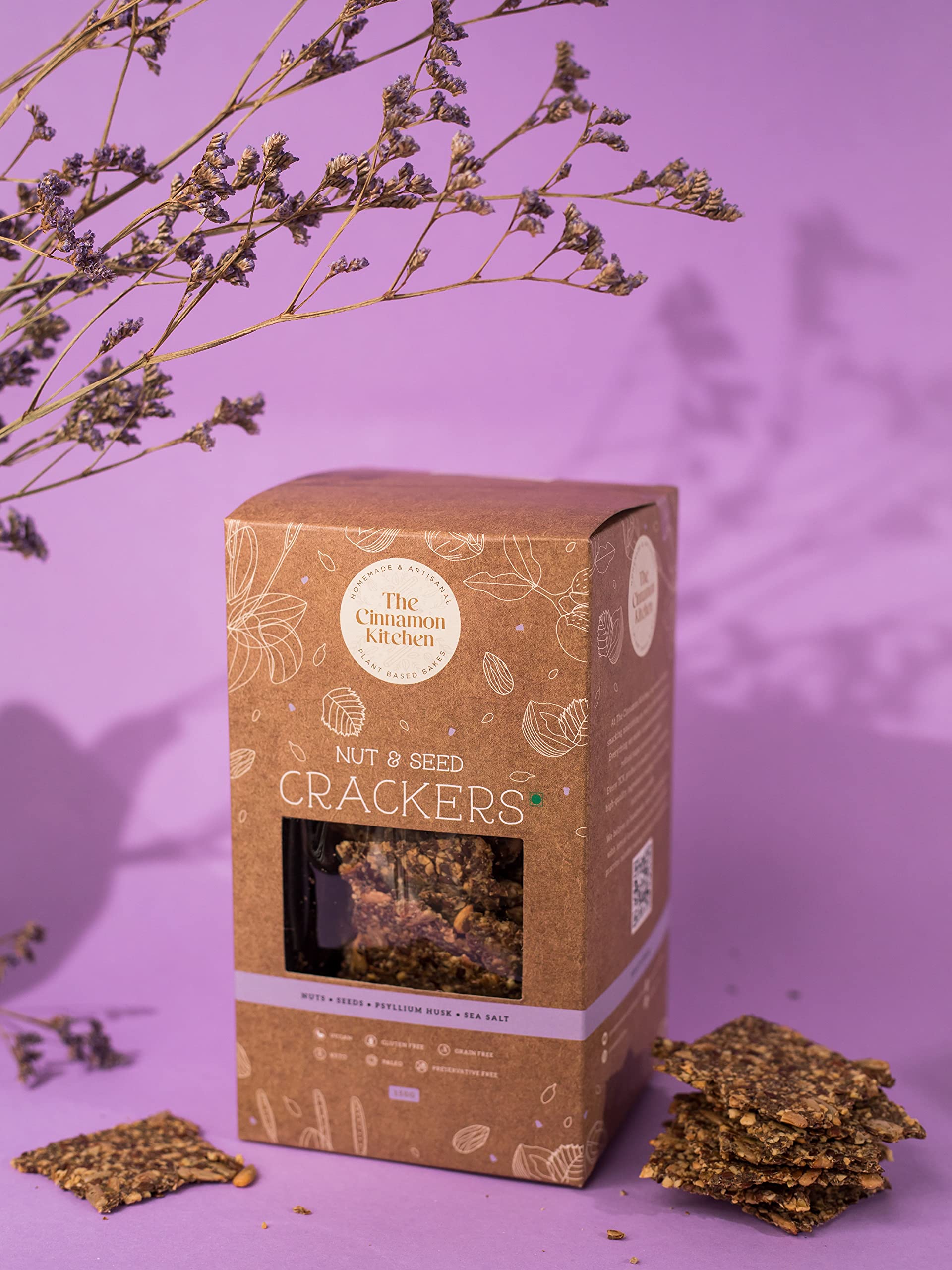 The Cinnamon Kitchen Nut & Seed Crackers(150 G)- As Seen On Shark Tank|100% Natural & Healthy|Gluten Free|Vegan|Organic|Pcos Friendly|Refined Sugar Free (B09DW8DMVB) Amazon Price History, Amazon Price Tracker