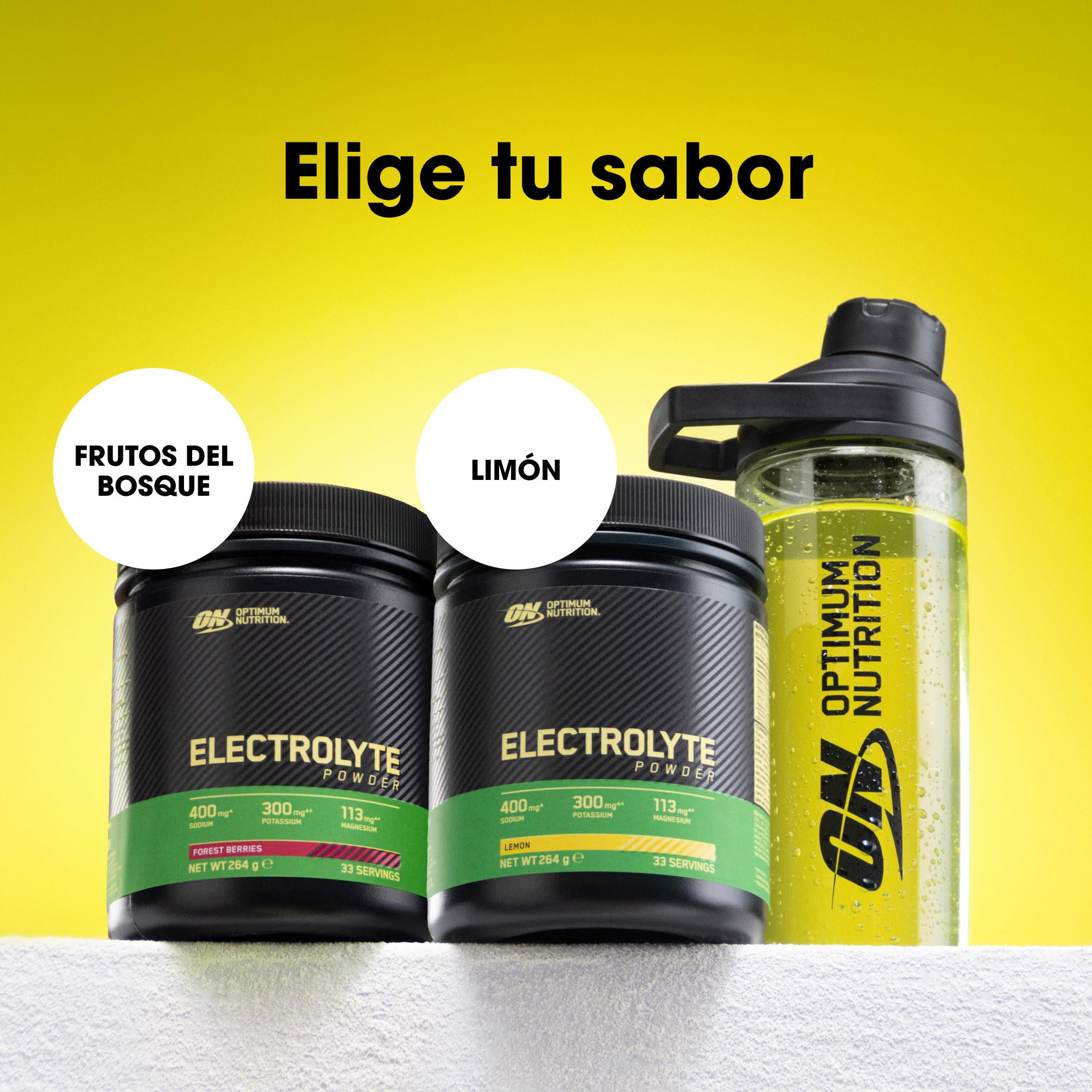 Optimum Nutrition Electrolitos en Polvo, Sabor Limón, Fórmula Lista para Mezclar con Sodio, Magnesio y Potasio para Entrenamientos Intensos, 264 g, 33 Raciones
