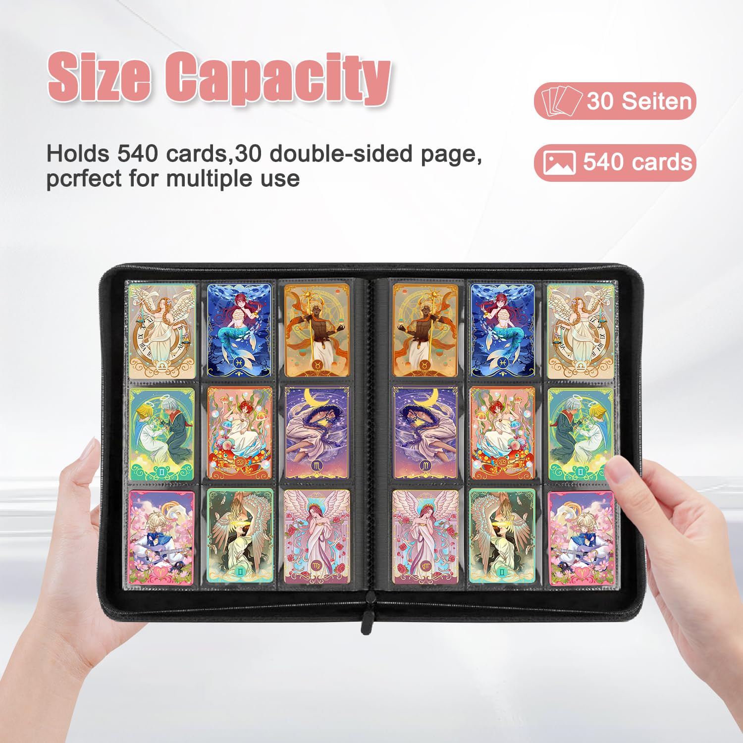 Álbum de Cartas Coleccionables, Album para Cartas Magic, 30 Páginas con Capacidad para 540 Tarjetas, Álbum Colección Tarjetas Impermeable, Carpeta para Cartas, 9 Laterales, para Tarjetas MTG, TCG (C Álbum de Cartas Coleccionables, Album para Cartas Magic, 30 Páginas con Capacidad para 540 Tarjetas, Álbum Colección Tarjetas Impermeable, Carpeta para Cartas, 9 Laterales, para Tarjetas MTG, TCG (C