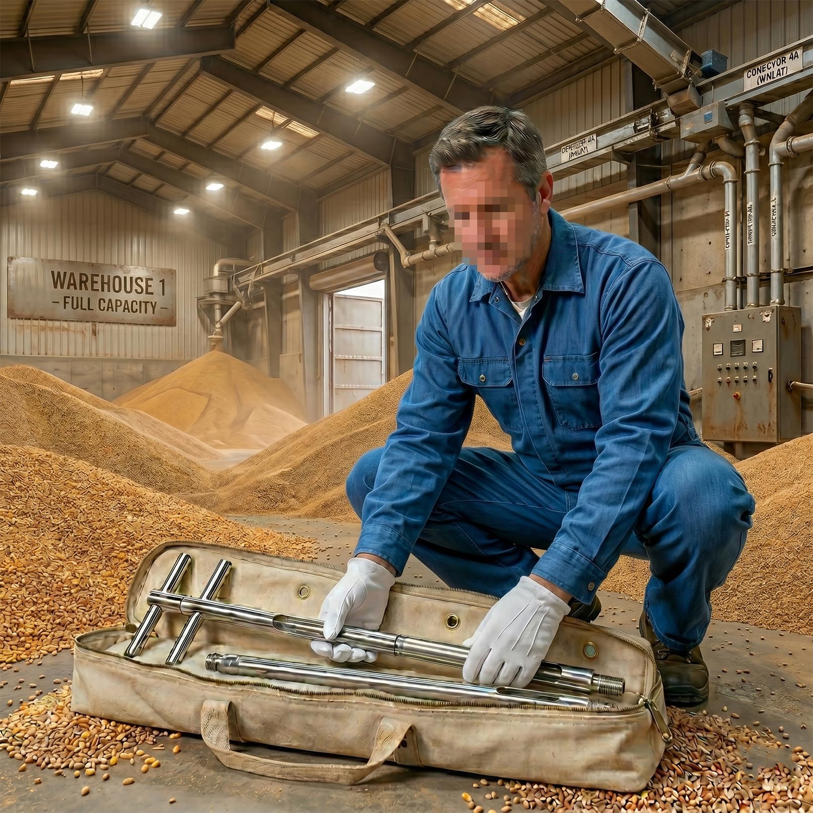 Sonda per campionatore di cereali in acciaio inossidabile, strumento di precisione per campionamento per la lavorazione degli alimenti per laboratori, attrezzatura di misurazione durevole e accurata