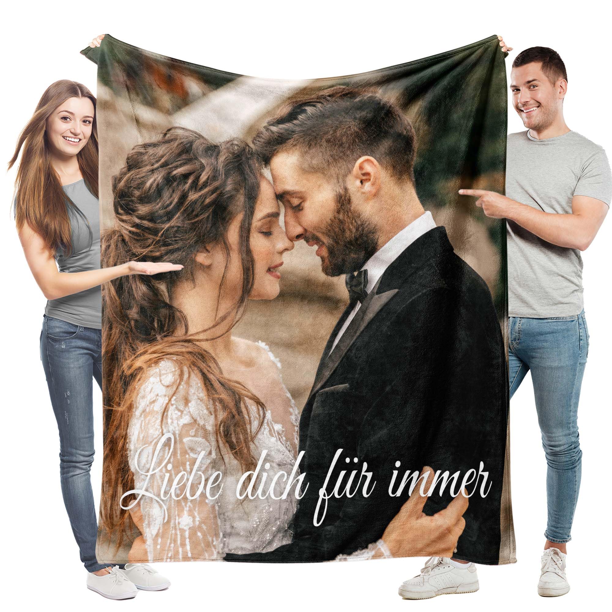 Easycosy personalisierte Decken für Paare Geschenke Benutzerdefinierte Bild werfen Decke Personalisierte Foto werfen für Freundin Ihr Geburtstag Anniversay Ideen 150×230cm