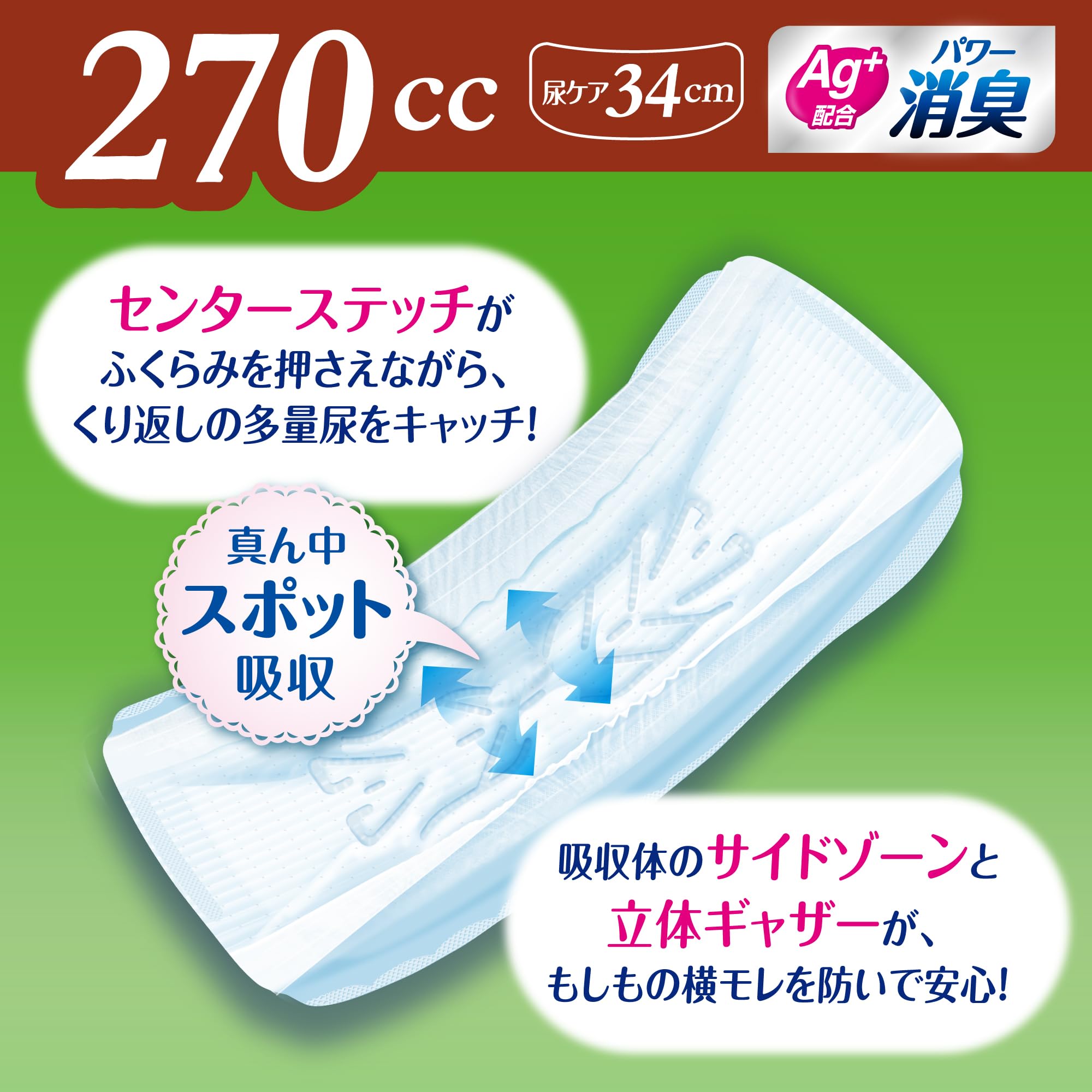 Amazon.co.jp: ライフリー 【尿もれパッド 270㏄】 さわやかパッド