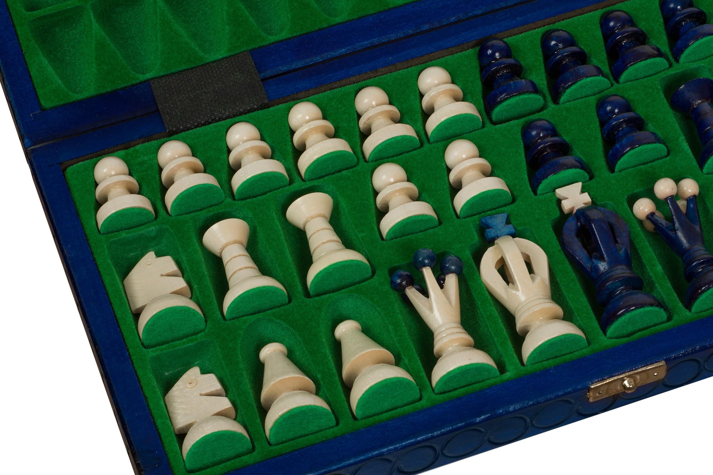 Sunrise Chess - Scacchi Reali "Medium" 35x35 cm - Set in Legno, Colore Blu