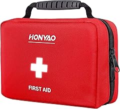 HONYAO 222 Piece First Aid Kit Complete First Aid Kit for Home Car Work Sport Boat Travel Camping Hiking Red