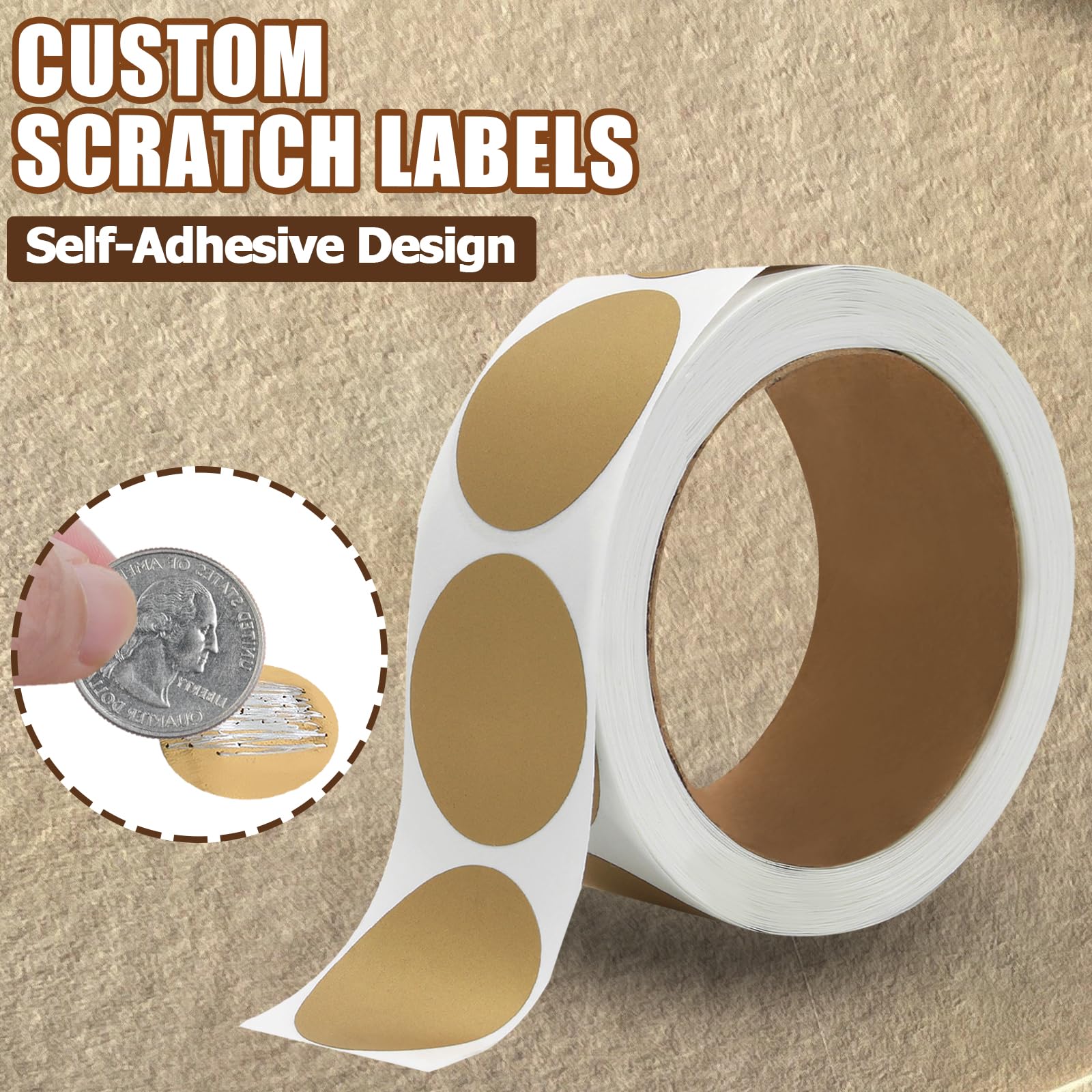 Snapklik.com : Suiwotin 300pcs 1" Round Scratch Off Stickers, 1 Roll ...