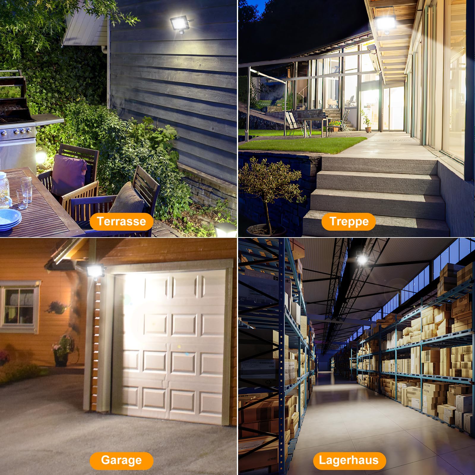 MEIKEE reflektor led z czujnikiem ruchu 15 W, 150lm-1200 lm, 6500 K, zimna biel, 3 tryby, 10 poziomów jasności, oświetlenie punktowe led Z pilotem, IP66 wodoodporny, reflektor do ogrodu garaż boisko