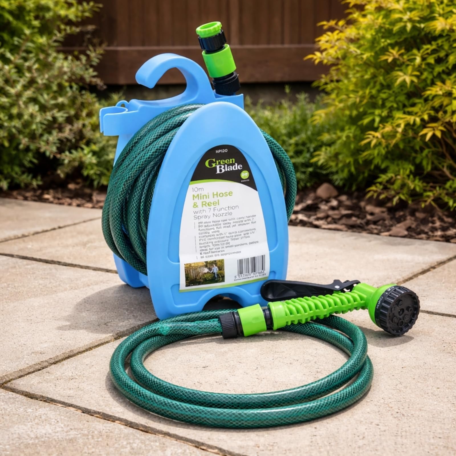 Carbeth Plants 10M Garden Hose and Reel with Sprayer - Compact Hosepipe with Storage & Easy Wind Reel - Ideal for Watering Gardens