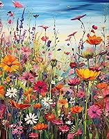 BYGFHLYW 5D Diamond Painting Kits for Adults - Sea of Flowers Full Round Drill DIY Crystal Art, Beginner 12x16in Home Wall Decor