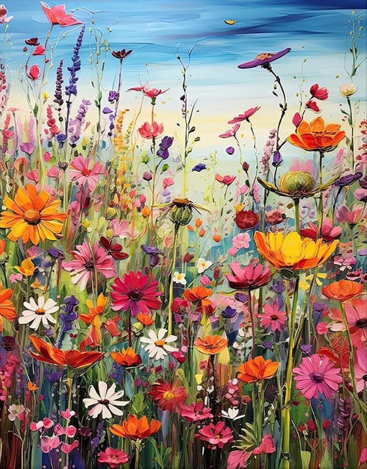 Diamond Painting Kits for Adults, Sea of Flowers 5D Diamond Painting Kits for Adults Beginner Art Kits Butterfly Home Wall Decor 12x16 Inch-image-28