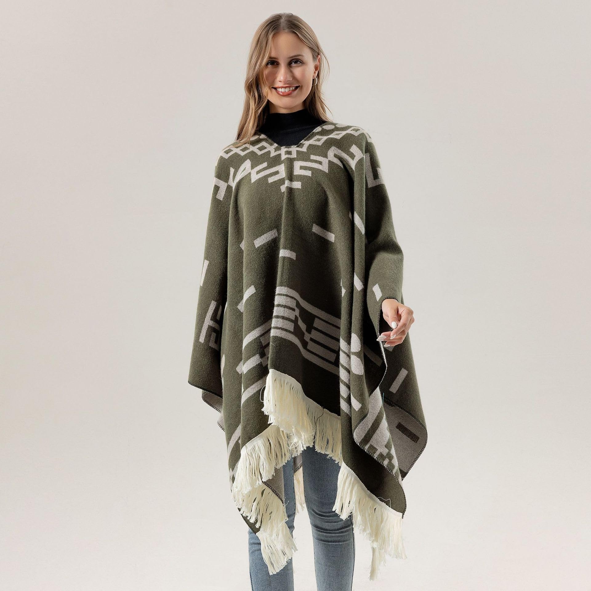 Poncho En Laine D'alpaga De Qualité Supérieure, Pull De Cowboy Occidental De Style Ethnique, Cape Unisexe Douce Et Chaude Et Durable For Costume(Burgundy)