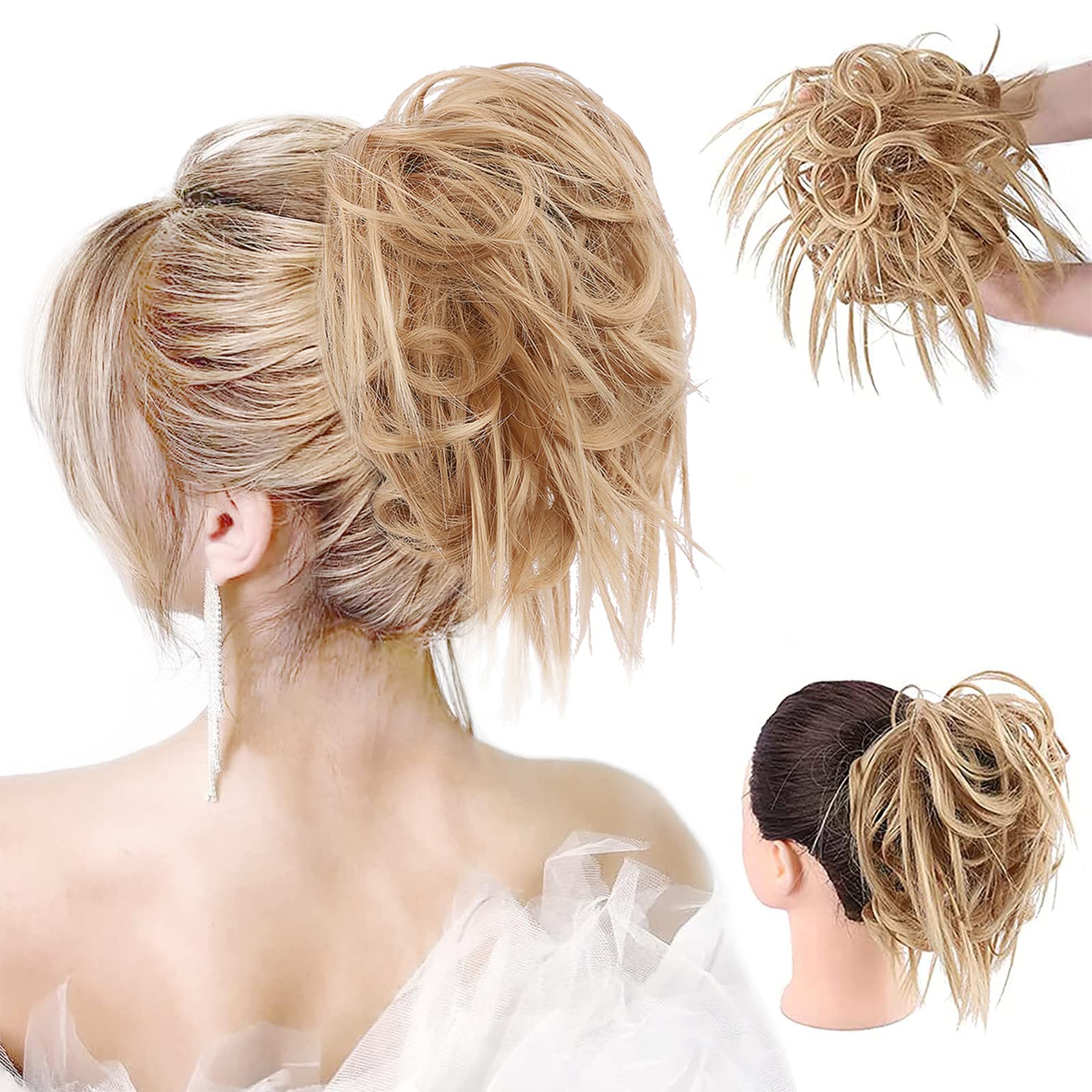 HMD Tousled Updo Messy Bun Hair Piece Hair Extension Ponytail With