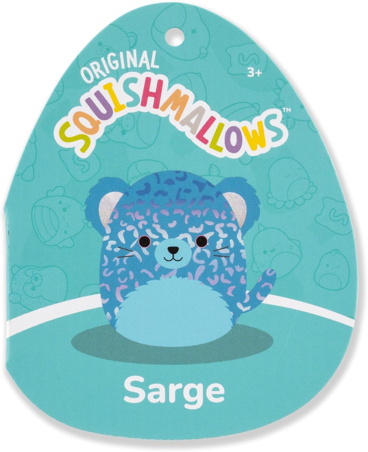 Squishmallows Original 8in Sarge The Blue Jaguar with Iridescent Spots – Official Jazwares Plush (Little)