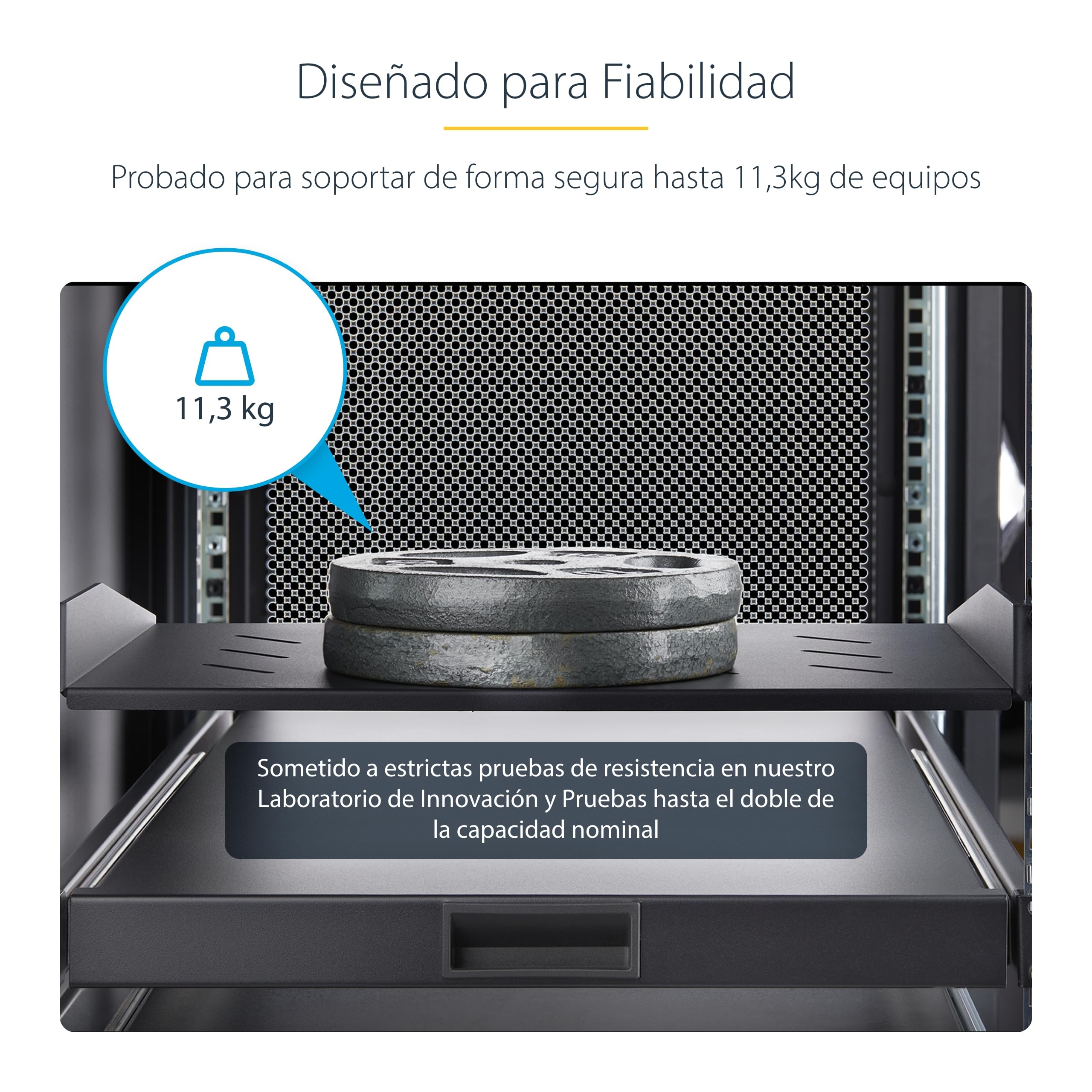 StarTech.com Estante 1U Ventilado Voladizo para Rack - Bandeja para Rack - Profundidad de Montaje 30,48cm - 11,3kg