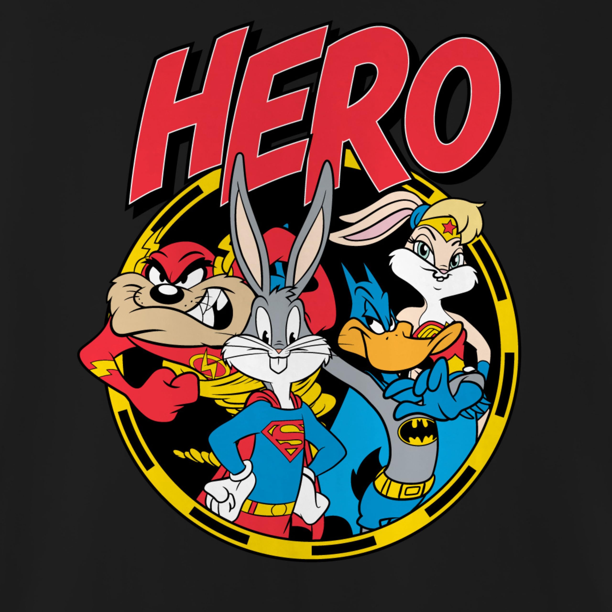 DC Comics Camiseta de manga larga para niños de Superman Super Hero Looney Tunes para niños pequeños y grandes, tallas 4-20