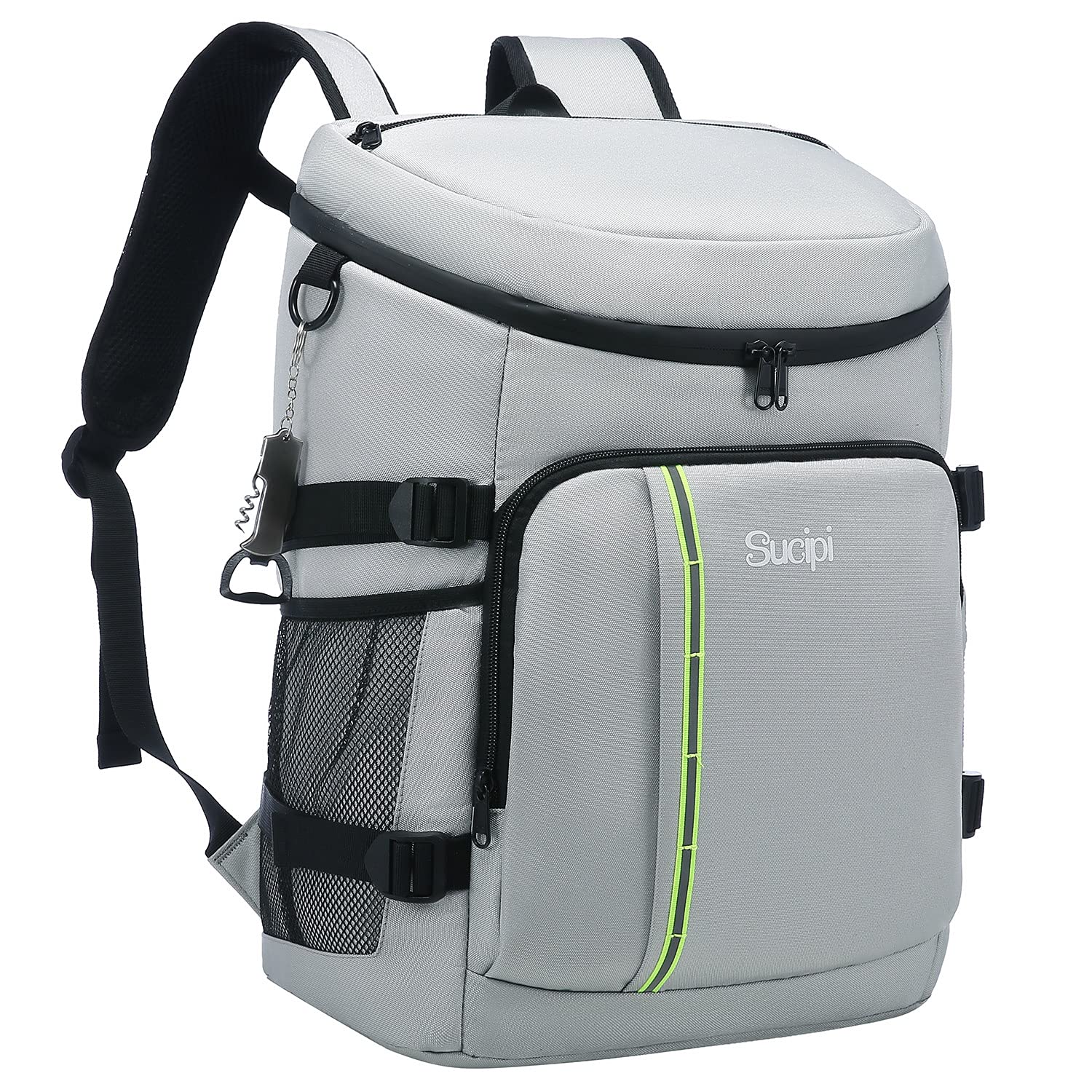 Sucipi Cooler Backpack Lightweight Insulated Backpack Cooler Leak-Proof for Lunch Picnic Fishing Hiking Camping Park Beach，30 Cans (Gray)