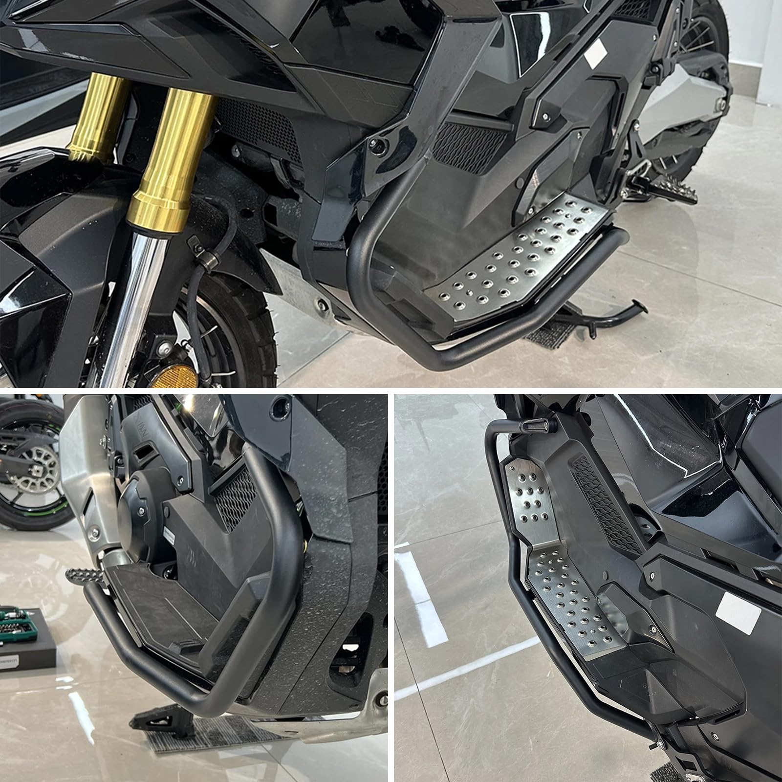 Archetto di protezione del motore per Honda X-ADV 750 2021 2022 2023 2024 2025 2026 | Highway acciaio archetto protettivo | Protezione anticaduta moto (nero opaco)