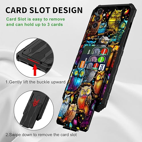 Miniatura 4 de CGFGHHUY Funda tipo cartera para Samsung A54 5G Galaxy A54 5G con soporte para tarjeta de crédito y soporte de doble capa de PC duro TPU suave funda