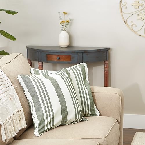 Miniatura 41 de DII Colección de fundas de almohada, algodón reciclado, cremallera oculta, 18x18, rayas cambray, azul brillante, 2 piezas