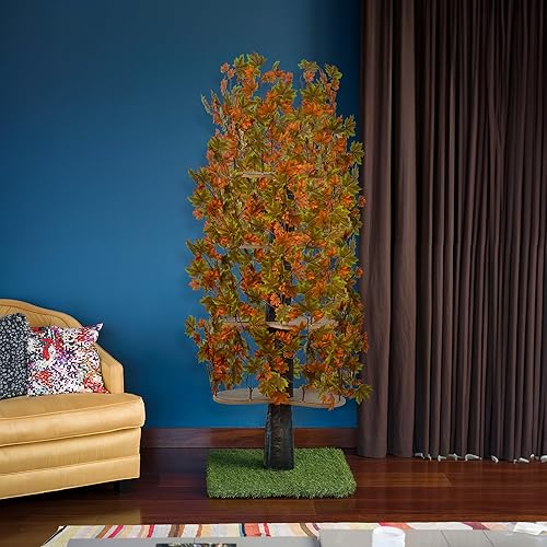 Miniatura 3 de On2 Pets Árbol para gatos con hojas fabricado en Estados Unidos, casa para gatos XL y árbol de actividades para gatos, condominio de varios niveles