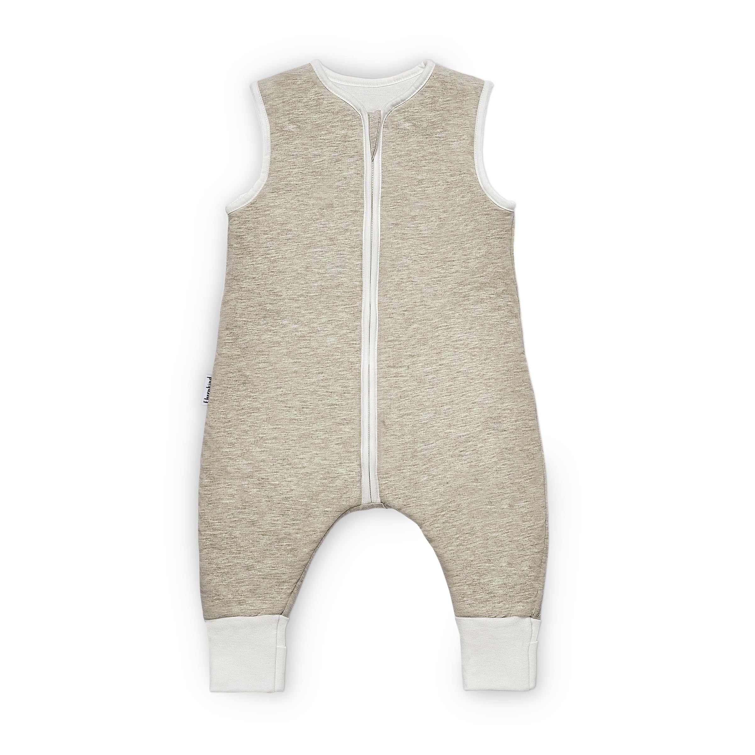 Ehrenkind® Ganzjahres-Schlafsack mit Füßen Wollfüllung | 100% Bio-Baumwolle mit 100% Wolle Füllung Baby-Schlafsack | OEKO-TEX | Beige Melange 70