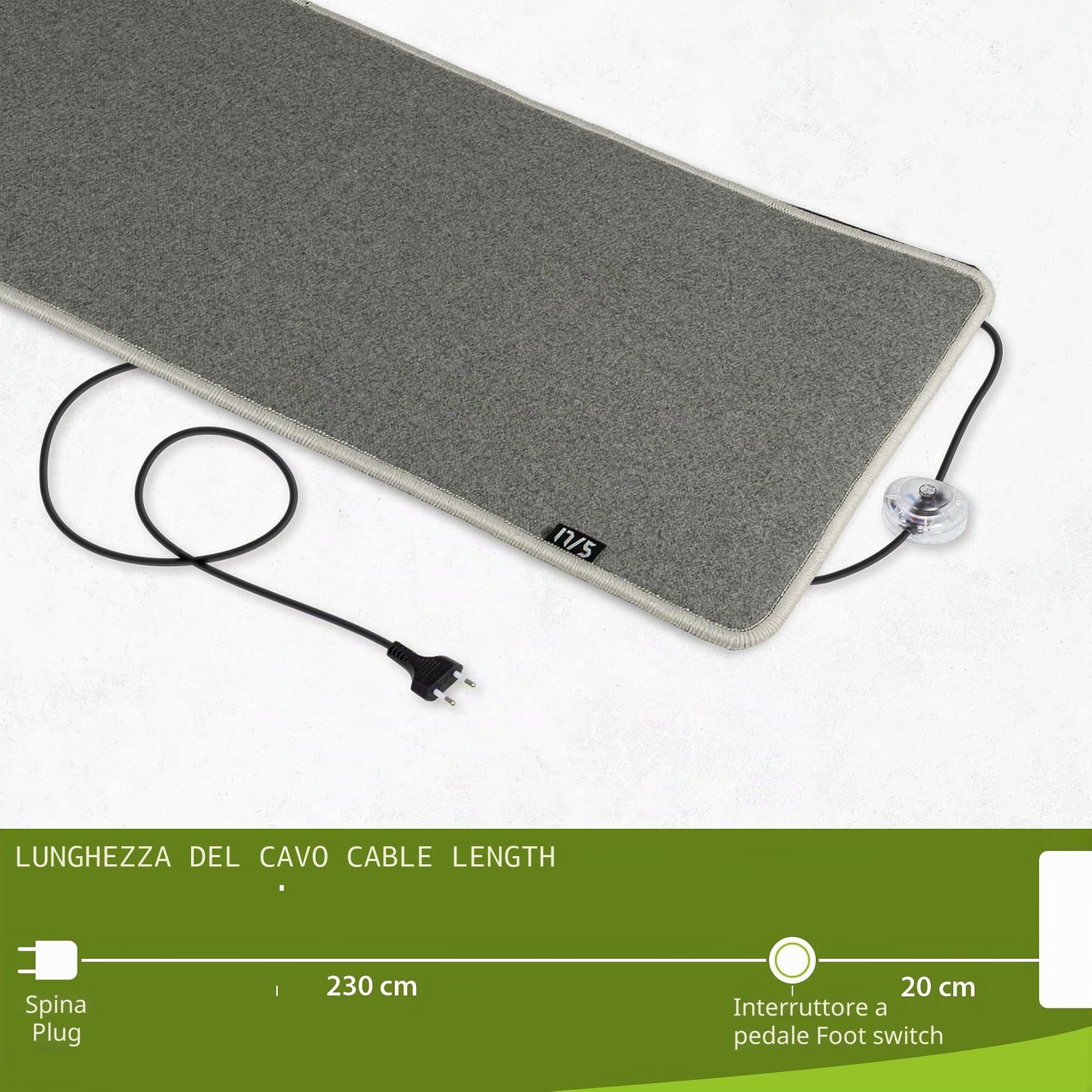 Mi-Heat Tappeto Riscaldante Elettrico 50x140 cm – Scaldapiedi a Basso Consumo per Ufficio e Casa – Stuoia Riscaldante a Infrarossi, Pavimento Radiante Portatile Antiscivolo, Camel Beige