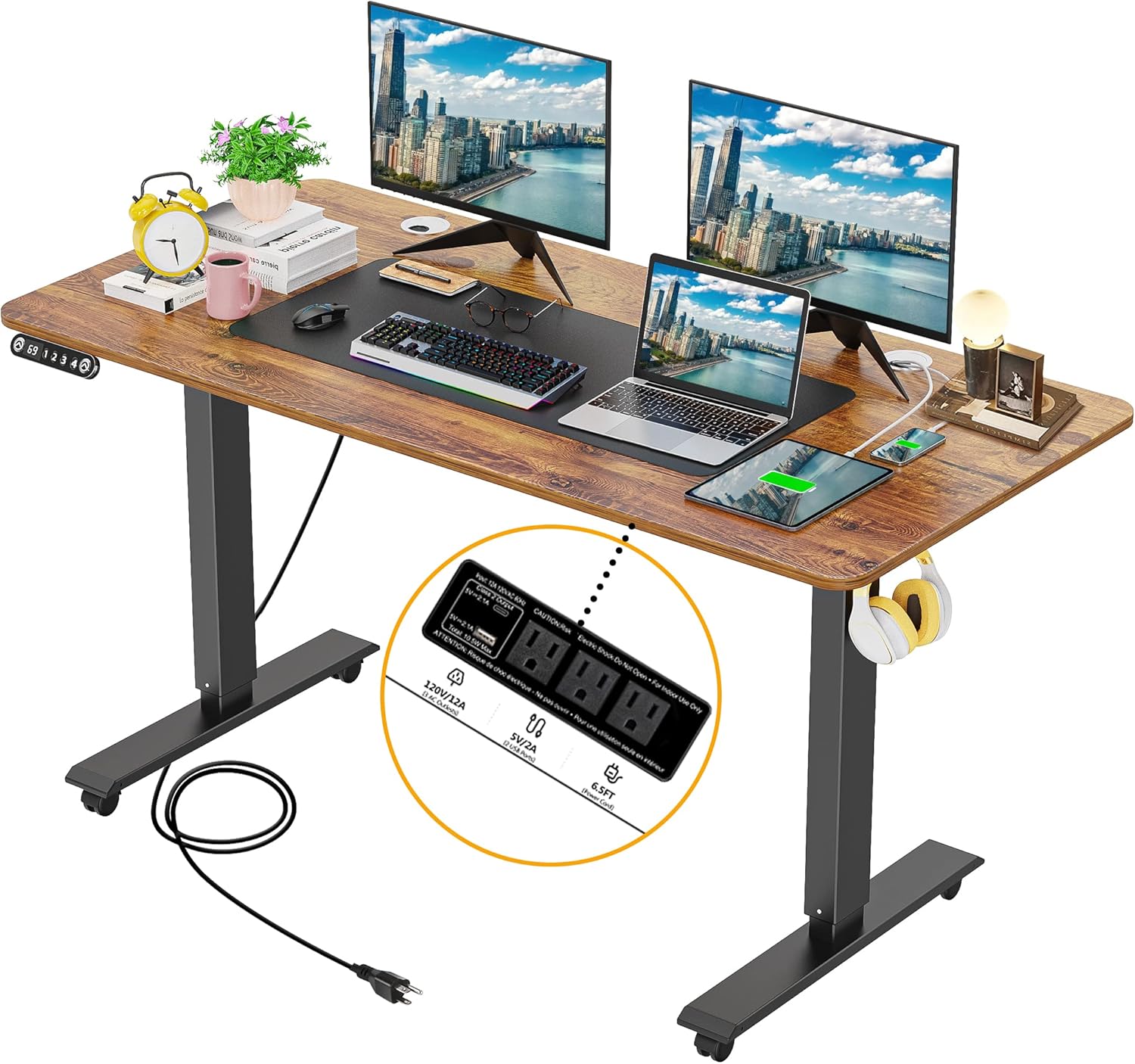 Legooin Adjustable Standing Desk, 55'' x 24'' Adjustable