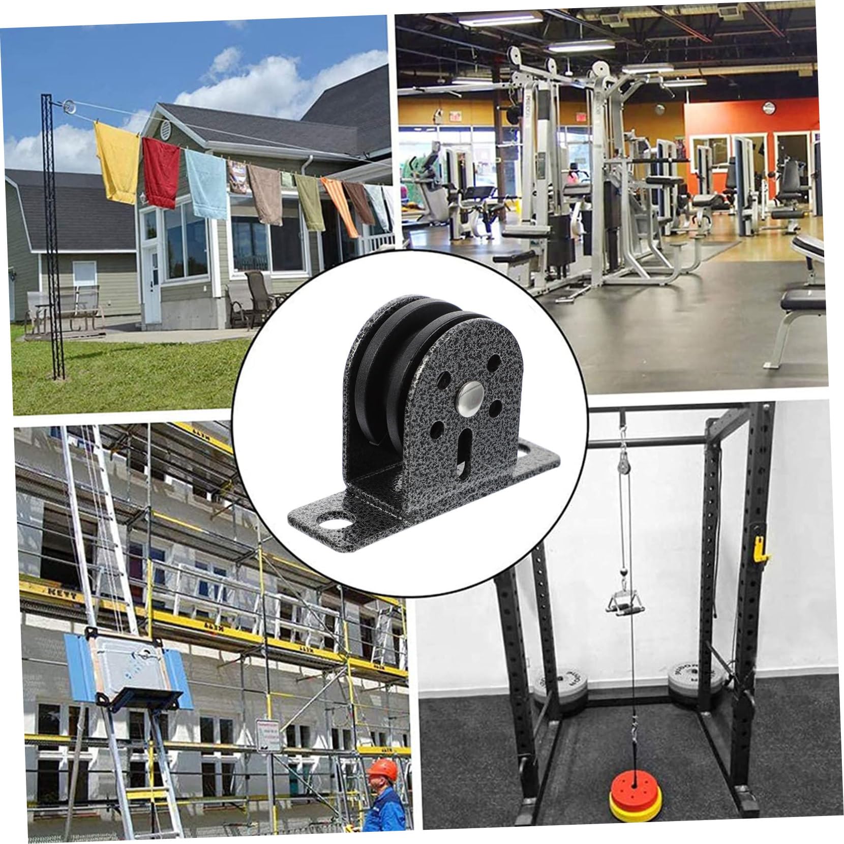 UPKOCH Polea de Rodamiento para Entrenamiento y Bloque de Poleas para Entrenamiento con Montaje en Pared Resistente Corrosión Silenciosa Desplazamiento para Accesorios en Fitness en Casa