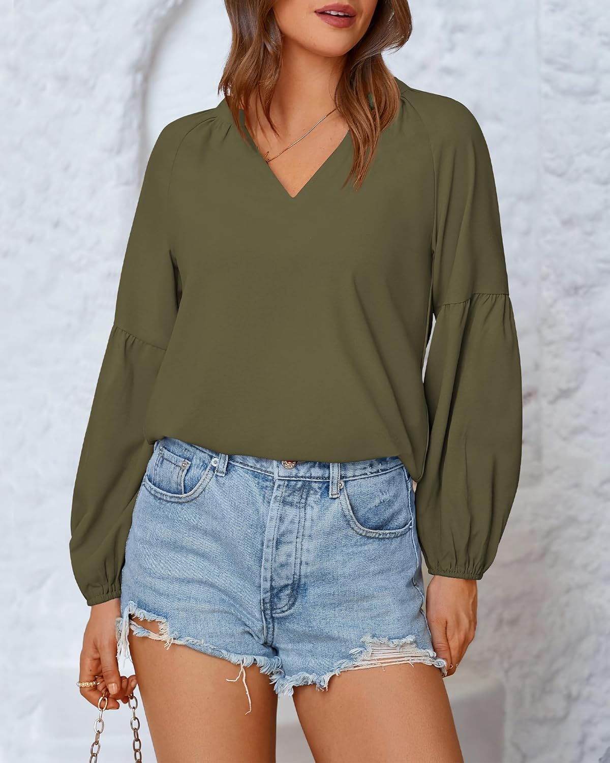 BTFBM Blouses for Women Dressy Casual Floral Summer Boho Tops V Neck Lightweight Long Sleeve Shirts Spring Clothes 2026 - Image 7