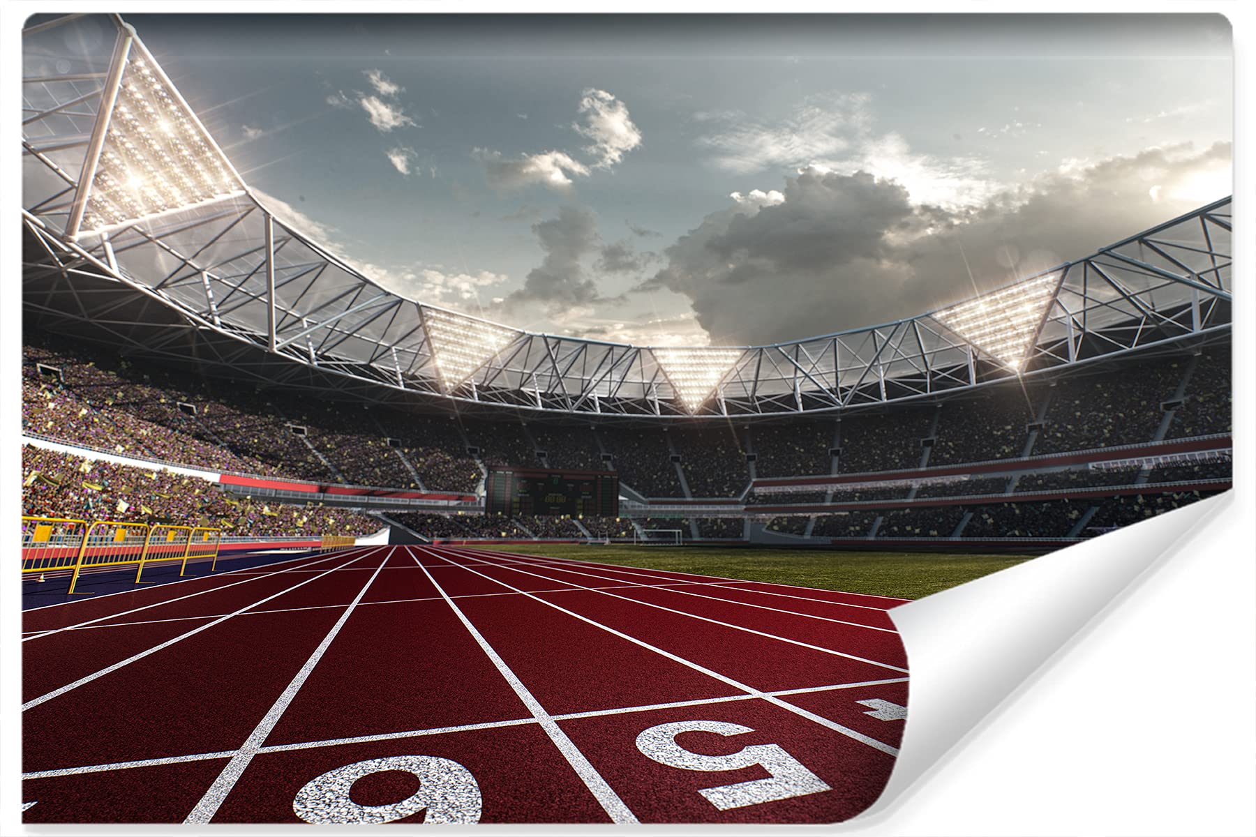 Muralo Tapeta z włókniny bieżnia, sport, stadion piłkarski, XXL – 368 x 254 cm