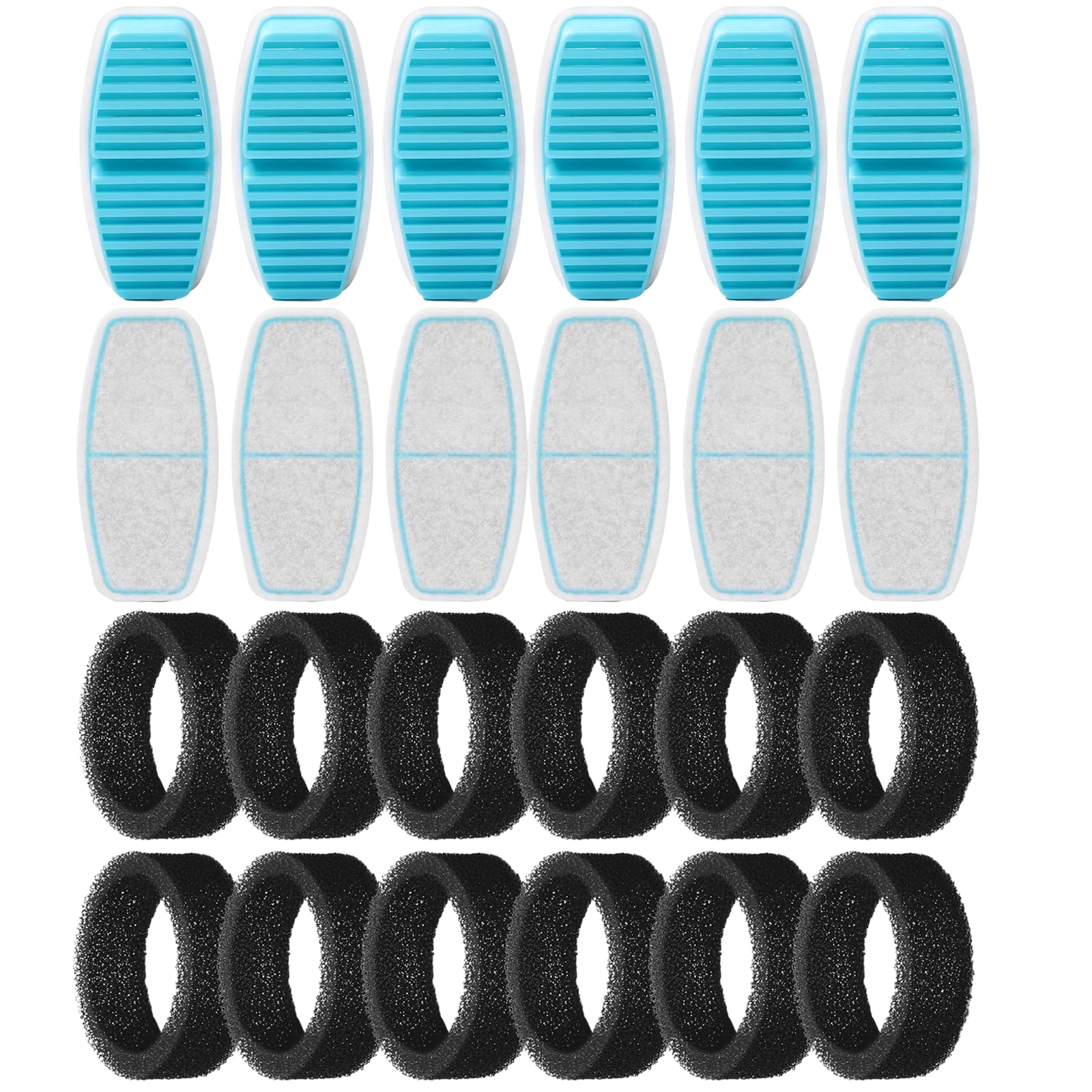FOFNON Cat Fountain Replacement Filters: 24 Pet Fountain Filter for FOFNON Cat Water Fountains - 6 Months Set of Pet Fountains Filter - Including12