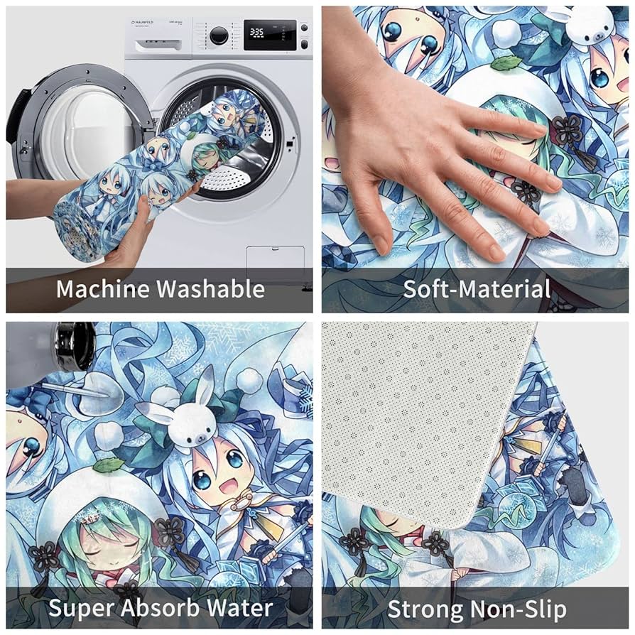 初音ミク　ラグ　125×160 カーペット　パントリー　キッズマット　レア　限定 Amazon | バスマット 初音ミク Miku ドアマット 40x60cm 玄関