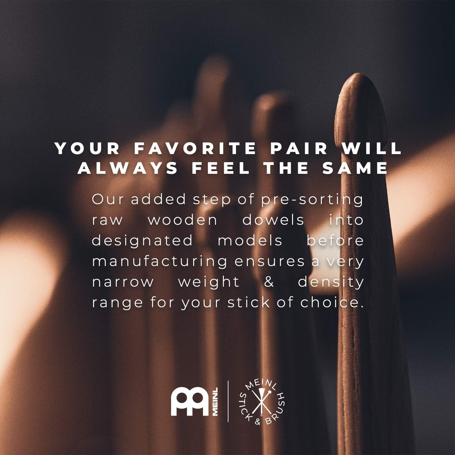 Meinl Stick & Brush Drumsticks, Hybrid 8A — American Hickory with Acorn/Barrel Shape Wood Tip — Made in Germany (SB132) : Musical Instruments