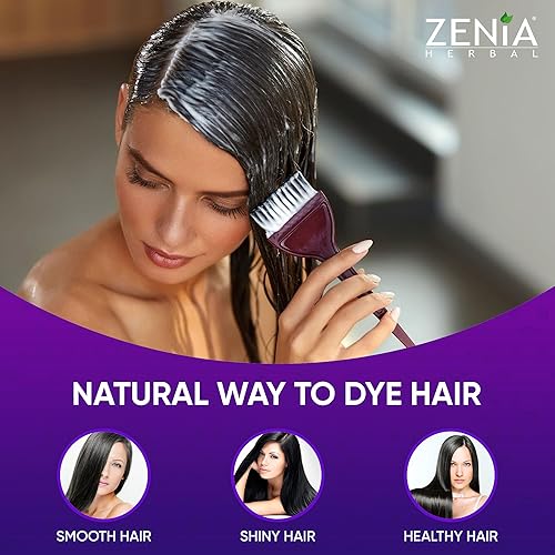 Miniatura 3 de Zenia Polvo de añil Indigofera Tinctoria para el cabello y la barba color para tintura 35 oz