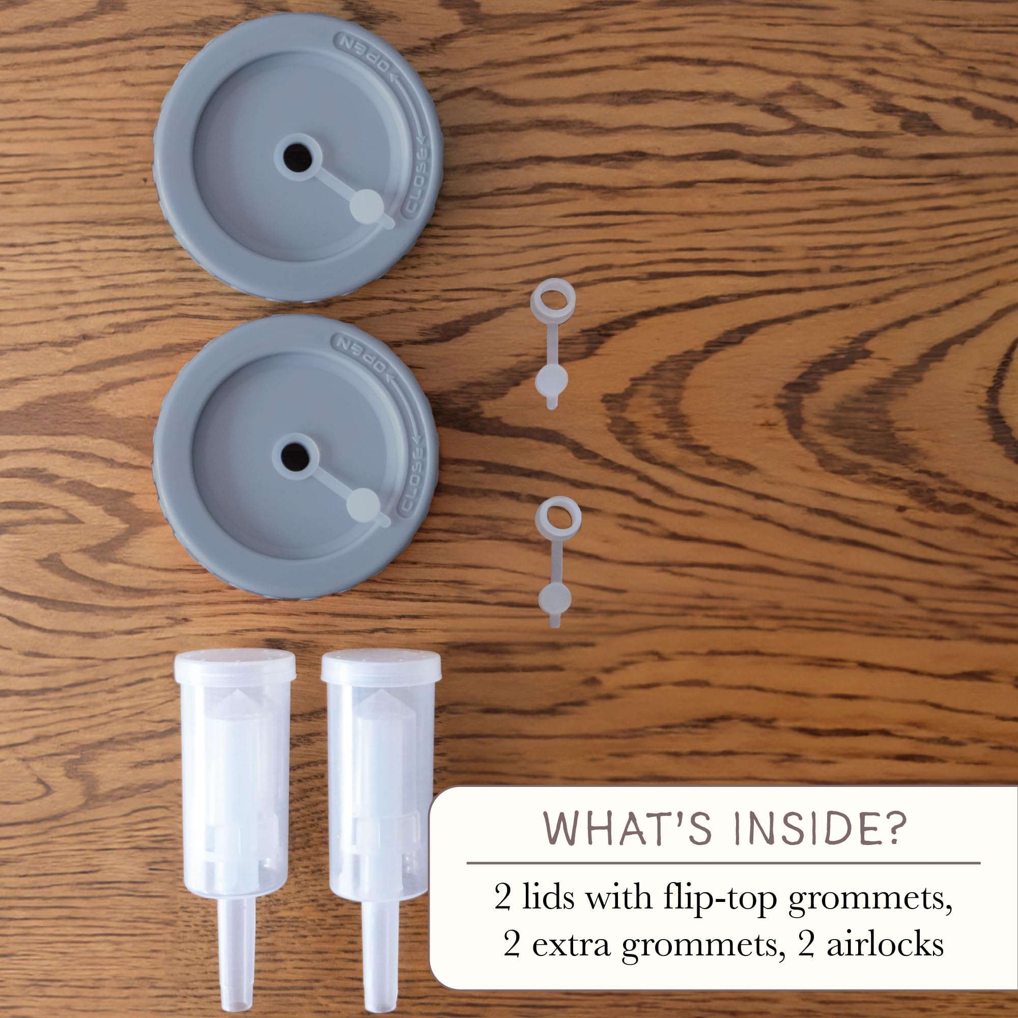 Elementi Fermentation Lids Set Of 2 Fermentation Kit For Wide Mouth Mason Jars